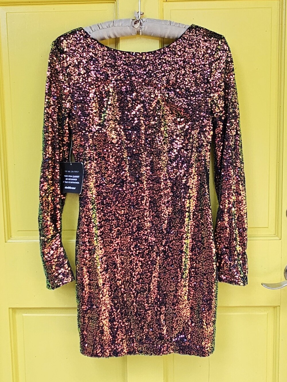 NWT Charlotte Russe Iridescent Sequin Bodycon Dress S - Picture 8 of 15